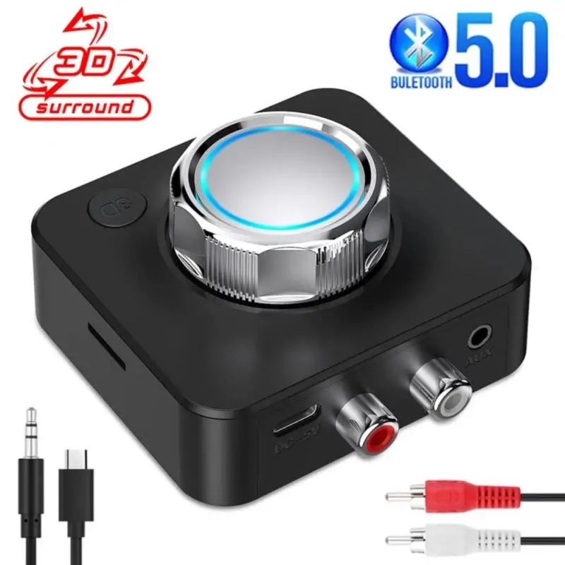 

C39 Bluetooth-compatible 5.0 Wireless Audio Receiver 3.5mm AUX Jack Home Adapter Dual Channel Connection For Car Kit Wired Speak