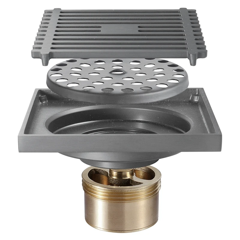 Invisible Type Square Stripe Floor Waste Grates Shower Drain Copper Balcony Bath Corner Gray Deodorant Floor Drain
Invisible Type Square Stripe Floor Waste Grates Shower Drain Copper Balcony Bath Corner Gray Deodorant Floor Drain