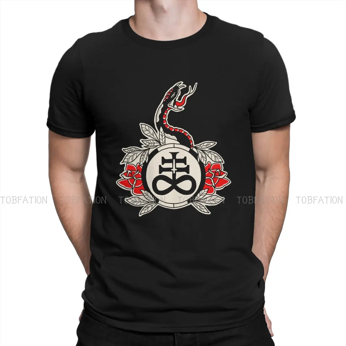 Leviathan's Cross Snake Traditional Tattoo Round Collar TShirt Tattoo Style Fabric Original T Shirt Men Clothes
Leviathan's Cross Snake Traditional Tattoo Round Collar TShirt Tattoo Style Fabric Original T Shirt Men Clothes