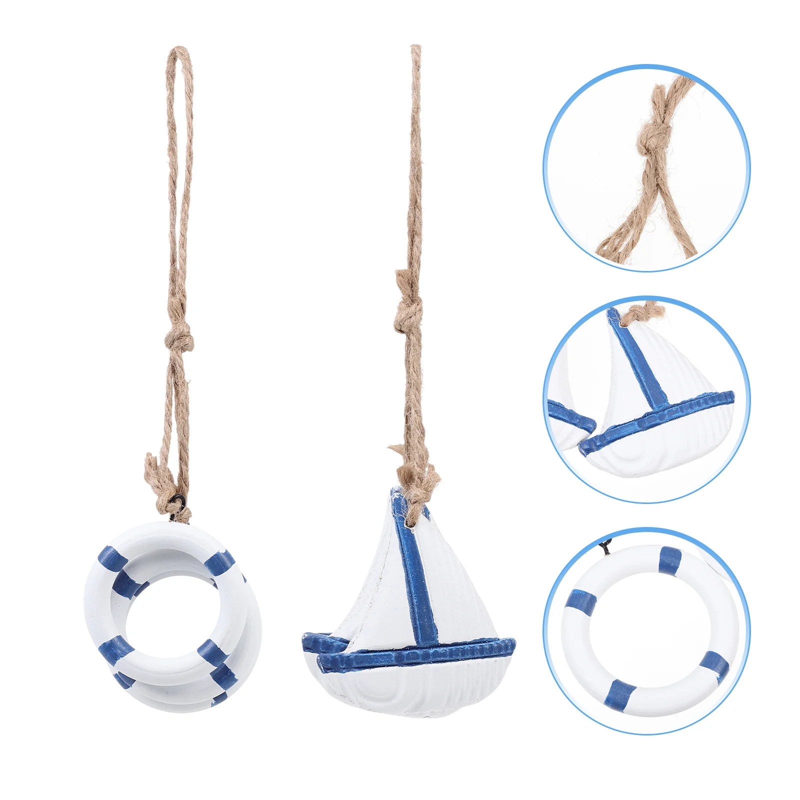 2Pcs Lifebuoy Shaped Wooden Pendants Sailboat Shaped Wooden Pendants Household Decors
2Pcs Lifebuoy Shaped Wooden Pendants Sailboat Shaped Wooden Pendants Household Decors