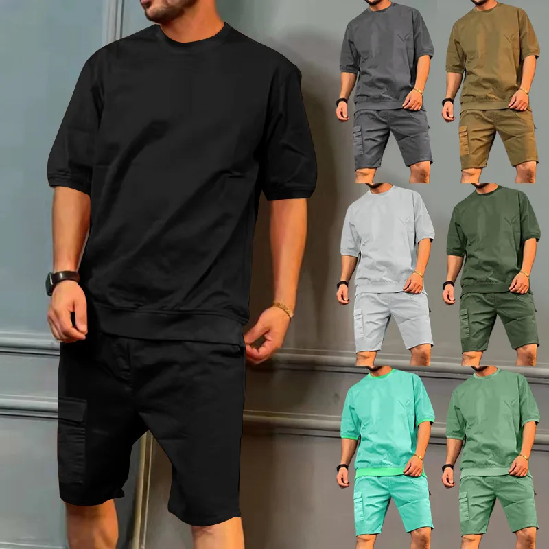 Summer Suit Sportswear Running Short Sleeve T-Shirt Shorts Fashion Men's Suit Brand Casual 2 Piece Men's Sportswear
Summer Suit Sportswear Running Short Sleeve T-Shirt Shorts Fashion Men's Suit Brand Casual 2 Piece Men's Sportswear