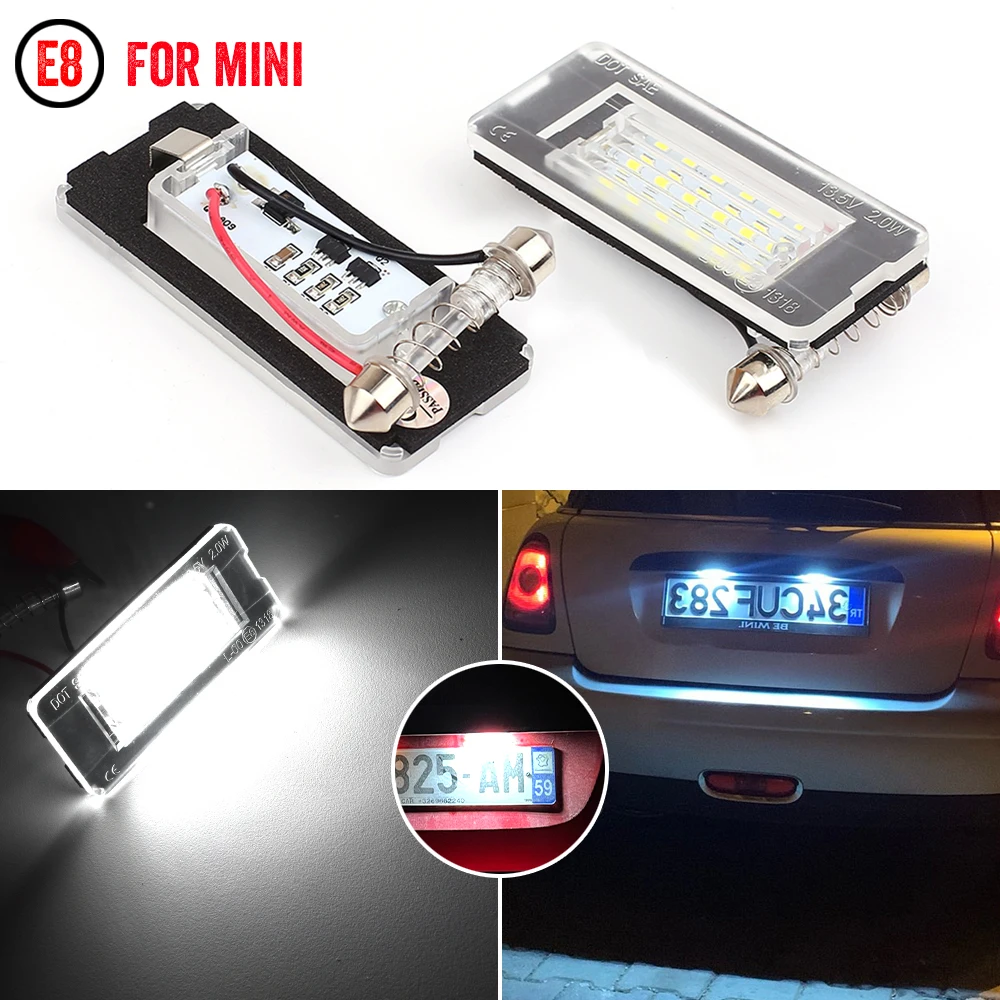 

1x CanBus LED License Plate Light For BMW Mini Cooper R56 R57 Convertible R58 Coupe R59 Roadster White License Plate Lamps