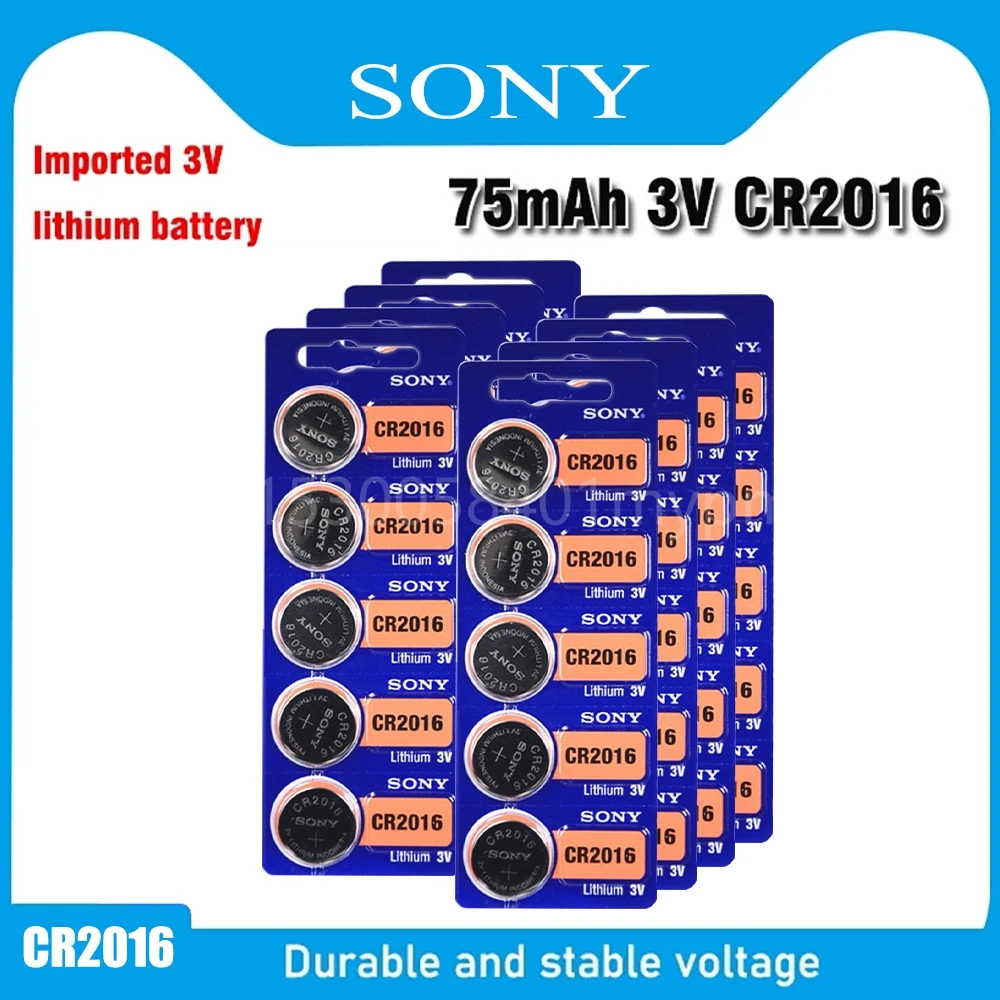 Оригинальная литиевая батарея Sony CR2016 3 в 100% для автомобильных ключей, игрушечных кнопок дистанционного управления 2016 ECR2016 GPCR2016
Оригинальная литиевая батарея Sony CR2016 3 в 100% для автомобильных ключей, игрушечных кнопок дистанционного управления 2016 ECR2016 GPCR2016