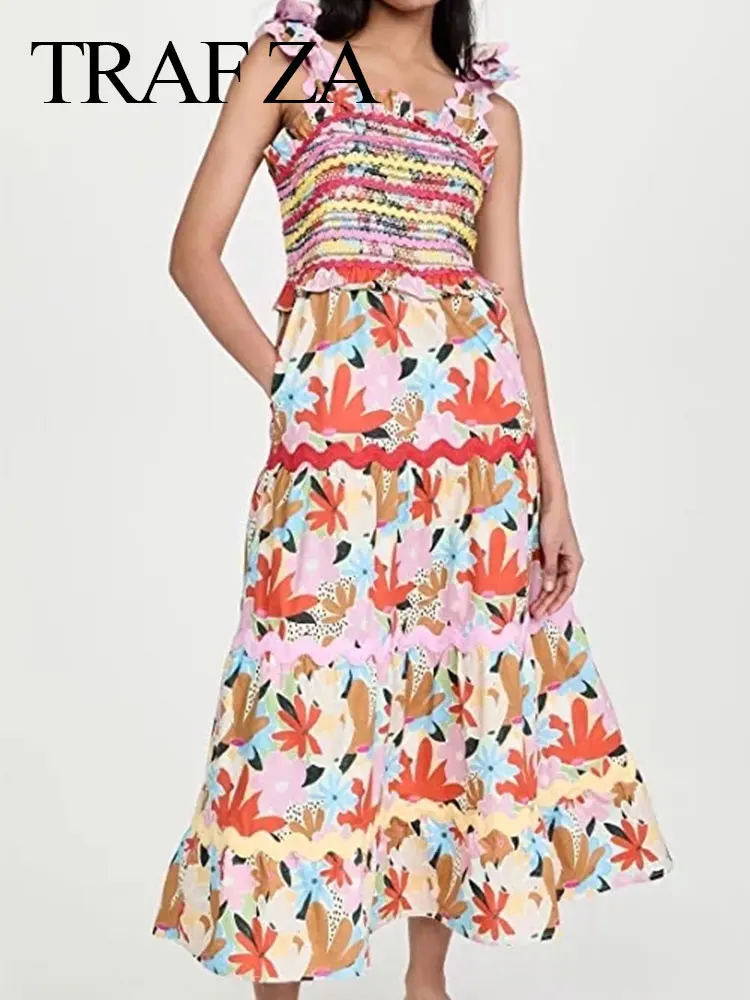 TRAF ZA Summer Women's Printed Suspenders Bow Tube Top Elastic Fungus Edge Bright Slim Sexy Seaside Holiday Long Dress Fashion
TRAF ZA Summer Women's Printed Suspenders Bow Tube Top Elastic Fungus Edge Bright Slim Sexy Seaside Holiday Long Dress Fashion