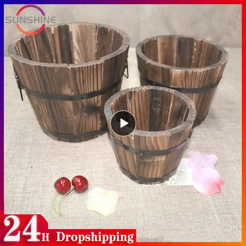 Carbonized Vintage Small Wooden Retro Small Barrels Planter Preservative Bucket Balcony
Carbonized Vintage Small Wooden Retro Small Barrels Planter Preservative Bucket Balcony