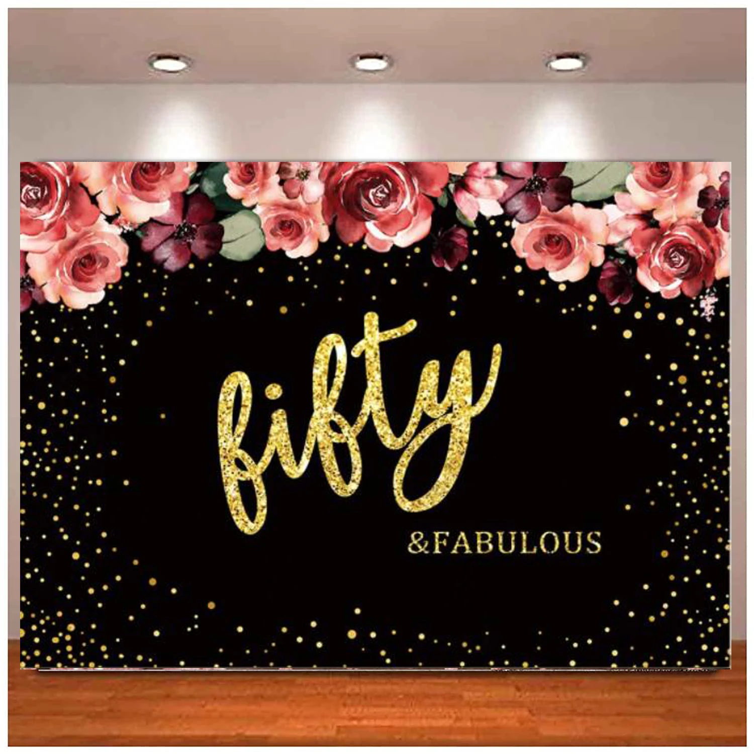 Photography Backdrop For Women Pink Flowers Gold Glitter 50th Fifty Birthday Background for Her Party Supplies Cake Table Decor
Photography Backdrop For Women Pink Flowers Gold Glitter 50th Fifty Birthday Background for Her Party Supplies Cake Table Decor