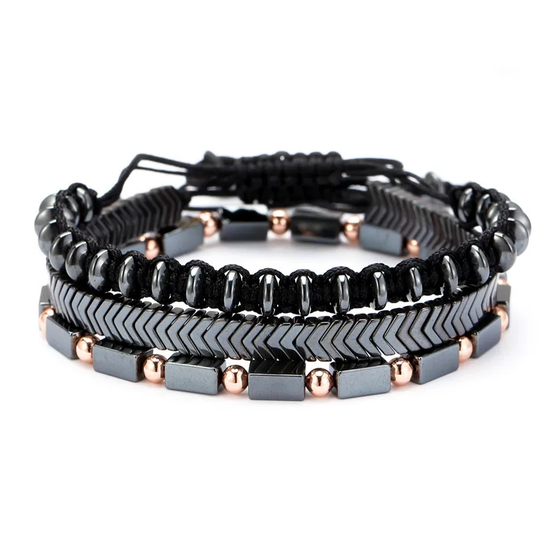 3Pcs/Sets Adjustable Bracelet Braided Natural Hematite Stone Geometry Bead Bracelet Bangles Sets for Women Men with Delicate Box
3Pcs/Sets Adjustable Bracelet Braided Natural Hematite Stone Geometry Bead Bracelet Bangles Sets for Women Men with Delicate Box