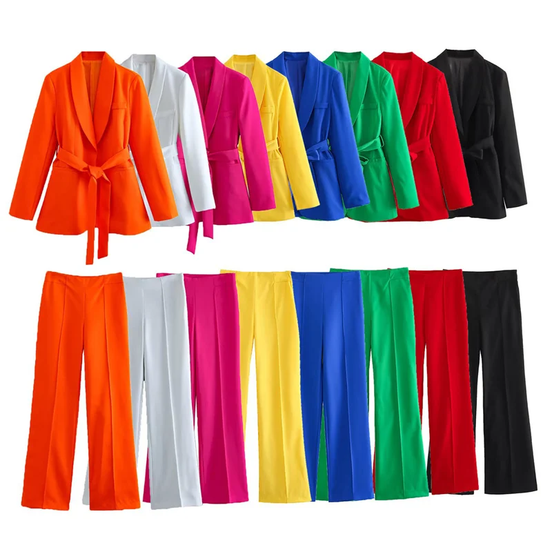2023 Streetwear Candy Colors Women Two-piece Suit Casual Office Sets Belt Blazers Jacket Coat And Straight Trousers 2 Piece Sets
2023 Streetwear Candy Colors Women Two-piece Suit Casual Office Sets Belt Blazers Jacket Coat And Straight Trousers 2 Piece Sets