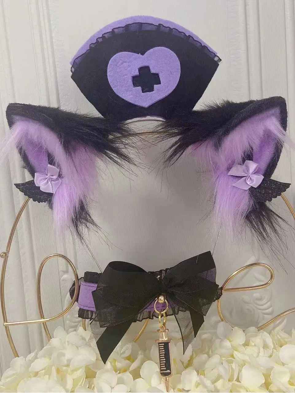 Halloween Purple Nurse Cat Collar Animal Ear KC Animal Tail Wolf Ear Cat Ear Fox Ear Hair Hoop Edge Clip Hair Ornament Hand Made
Halloween Purple Nurse Cat Collar Animal Ear KC Animal Tail Wolf Ear Cat Ear Fox Ear Hair Hoop Edge Clip Hair Ornament Hand Made