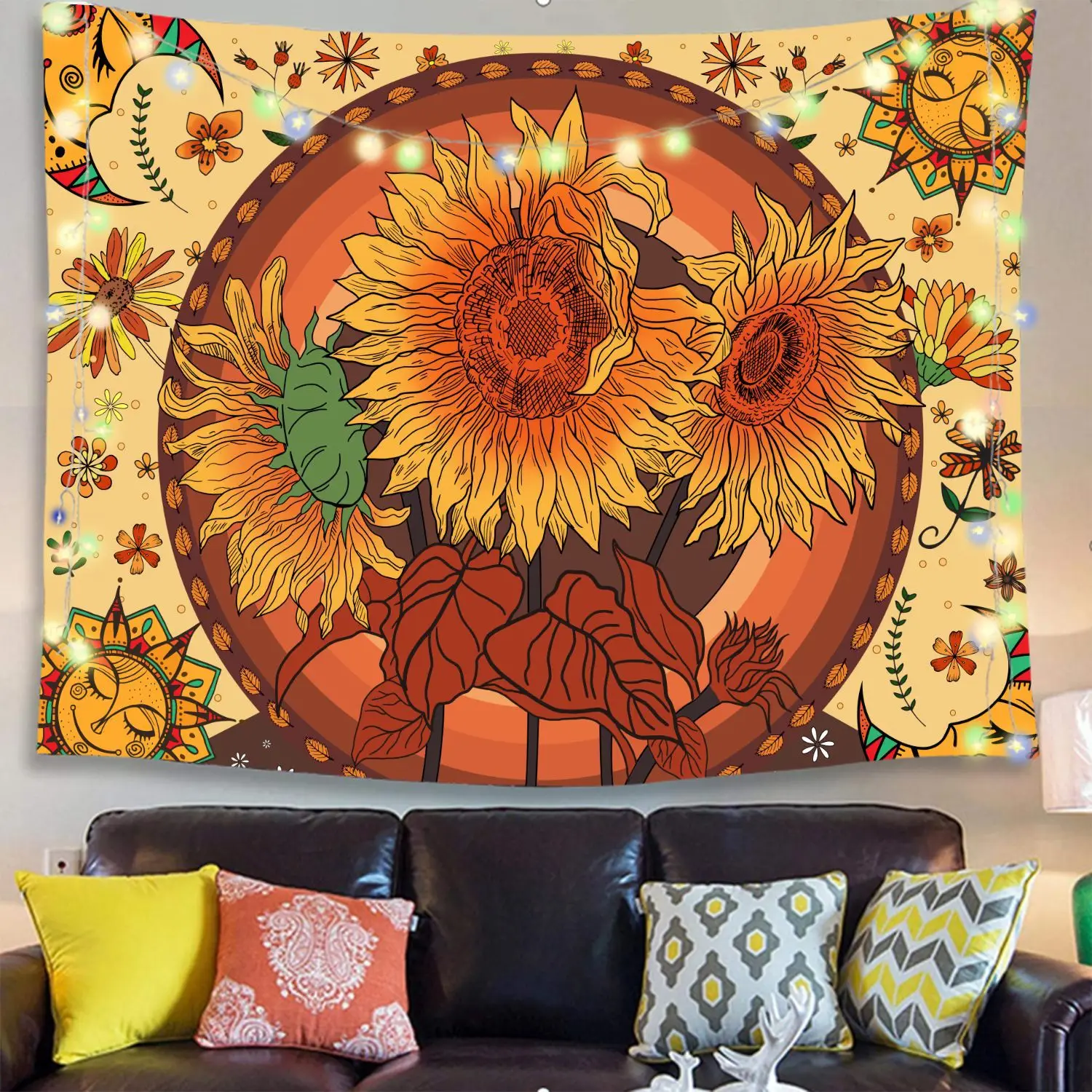 Tree of Life Sunflower Wall Tapestry Combustion Sun Moon Warm Color Mandala Large Wall Tapestries for Home Room Dorm Decoration
Tree of Life Sunflower Wall Tapestry Combustion Sun Moon Warm Color Mandala Large Wall Tapestries for Home Room Dorm Decoration