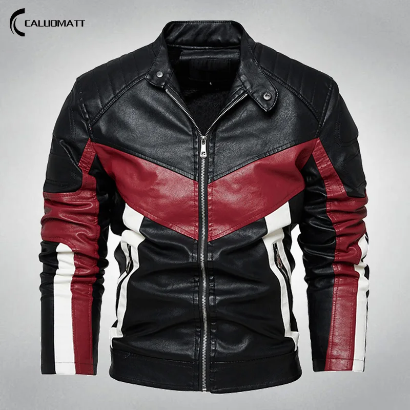 Leather Jacket Men Leisure Motorcycle Stitching Autumn Winter Men's PU Jackets Stand Collar Biker Warm Wool Liner Mens Coat
Leather Jacket Men Leisure Motorcycle Stitching Autumn Winter Men's PU Jackets Stand Collar Biker Warm Wool Liner Mens Coat