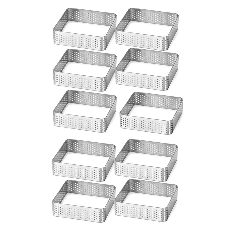 10Pcs Perforated Tart Ring Stainless Steel Tartlet Molds Cake Circle French Pastry Baking Tools
10Pcs Perforated Tart Ring Stainless Steel Tartlet Molds Cake Circle French Pastry Baking Tools