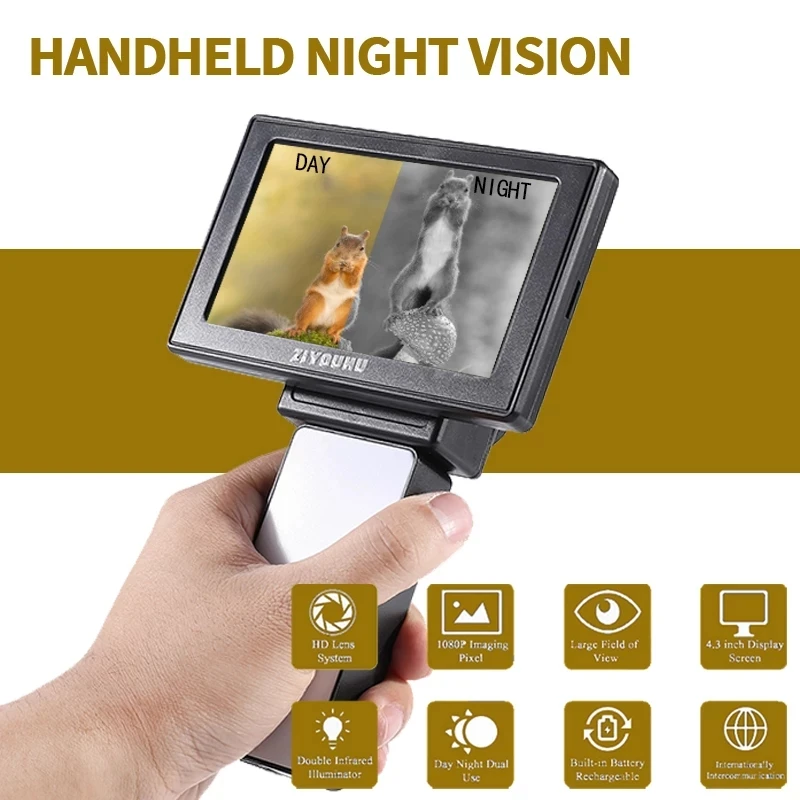 Handheld Lll Night Vision Scopes for Hunting Instrument Infrared 4.3 Inch LED HD Camping Trip Hiking Observation Tourism
Handheld Lll Night Vision Scopes for Hunting Instrument Infrared 4.3 Inch LED HD Camping Trip Hiking Observation Tourism