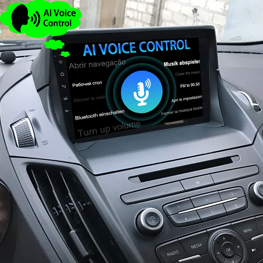Автомобильный радиоприемник AI с голосовым управлением Android 11 для Ford C-Max mk2 2011- 2014