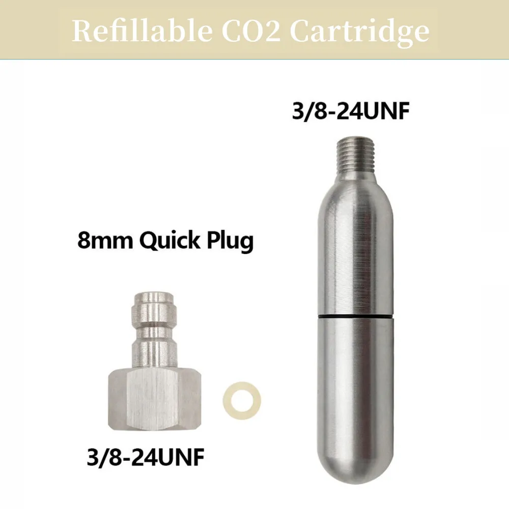 Paintball PCP 12g Refillable CO2 Cartridge With 8mm Male Quick Disconnect Plug Bicycle Wheel Basketball CO2 Cartridge PCP Adapt
Paintball PCP 12g Refillable CO2 Cartridge With 8mm Male Quick Disconnect Plug Bicycle Wheel Basketball CO2 Cartridge PCP Adapt