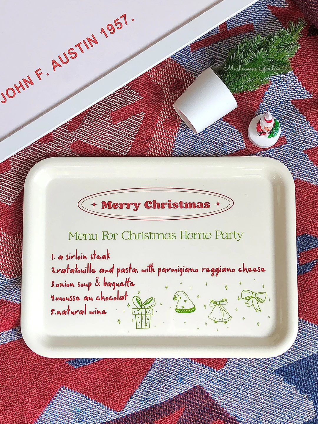 Mushrooms Garden Korean Style Christmas Tray Cream Color Red and Green Color Scheme Food Grade Amine Storage Tray Photo Props
Mushrooms Garden Korean Style Christmas Tray Cream Color Red and Green Color Scheme Food Grade Amine Storage Tray Photo Props