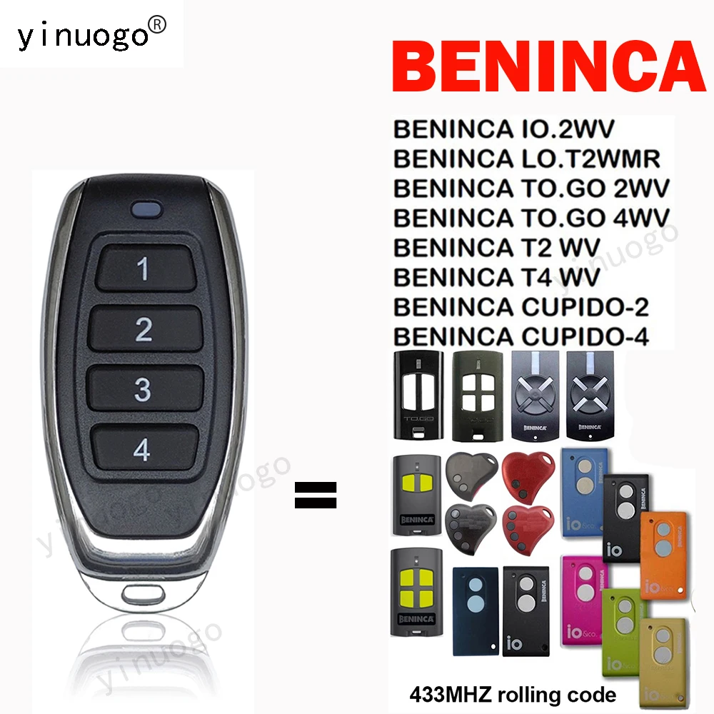 Remote Control Door Opener BENINCA TO.GO 2WV 4WV 2VA 4VA T2 T4 WV CUPDO-2 CUPDO-4 IO.2WV LO.T2WMR Garage Wireless Transmitter
Remote Control Door Opener BENINCA TO.GO 2WV 4WV 2VA 4VA T2 T4 WV CUPDO-2 CUPDO-4 IO.2WV LO.T2WMR Garage Wireless Transmitter