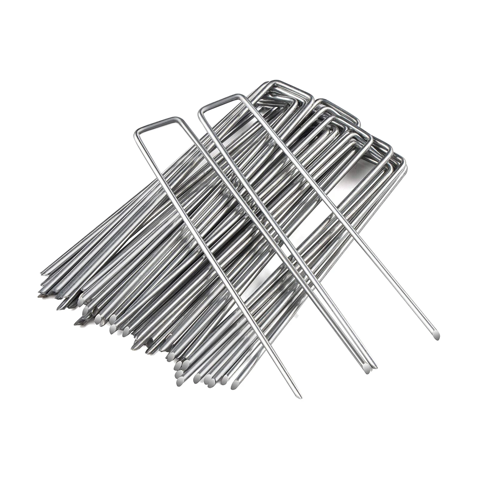 Heavy Duty Anti Rust 50 Packs Galvanised Steel Garden Stakes Ground Anchor silver
Heavy Duty Anti Rust 50 Packs Galvanised Steel Garden Stakes Ground Anchor silver