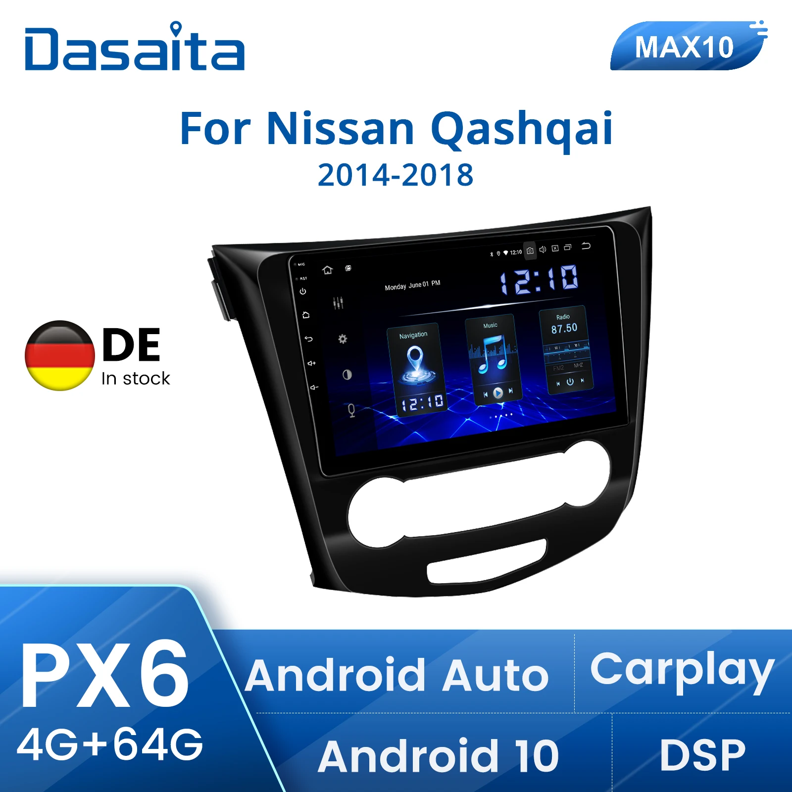 Автомобильный радиоприемник Dasaita, 10,2 дюйма, 1 din, Android 11, 10, для Nissan Qashqai 2014-2018, автомобильный стерео, беспроводной, для Carplay, GPS-навигации
Автомобильный радиоприемник Dasaita, 10,2 дюйма, 1 din, Android 11, 10, для Nissan Qashqai 2014-2018, автомобильный стерео, беспроводной, для Carplay, GPS-навигации