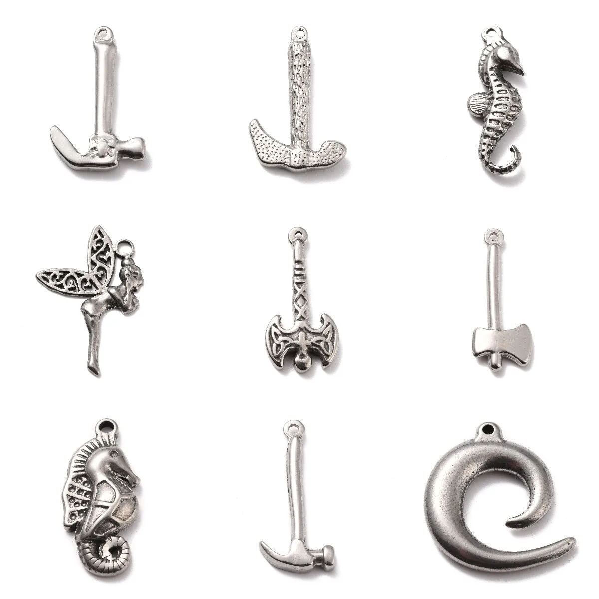 20Pcs Stainless Steel Axe Hammer Angel Wreath Pendant Charms For Bracelet Necklace Earring Handmade DIY Jewelry Making Wholesale
20Pcs Stainless Steel Axe Hammer Angel Wreath Pendant Charms For Bracelet Necklace Earring Handmade DIY Jewelry Making Wholesale