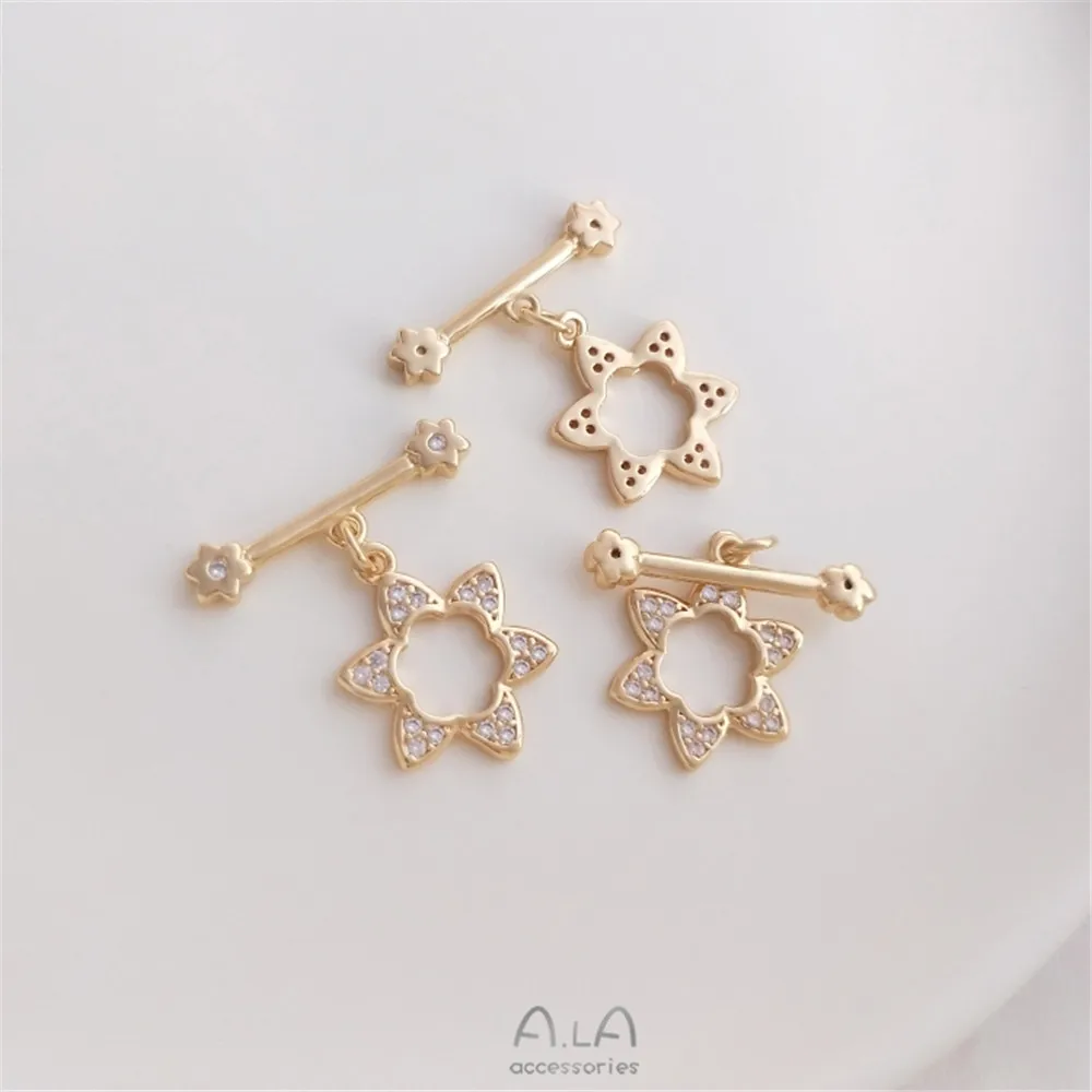 Preserve color 14K gold encrusted zircon heart shaped plum shaped six star OT buckle DIY bracelet necklace link buckle
Preserve color 14K gold encrusted zircon heart shaped plum shaped six star OT buckle DIY bracelet necklace link buckle