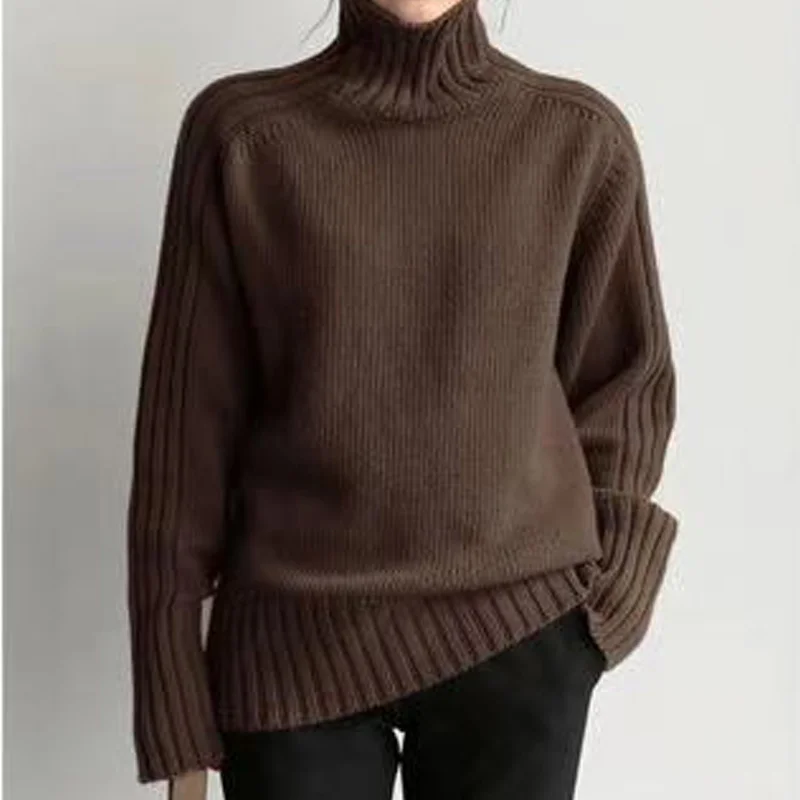 Elegant autumn elegant autumn ladies'sweater knitted or crocheted, new loose sweater turtleneck solid long women's sweater
Elegant autumn elegant autumn ladies'sweater knitted or crocheted, new loose sweater turtleneck solid long women's sweater