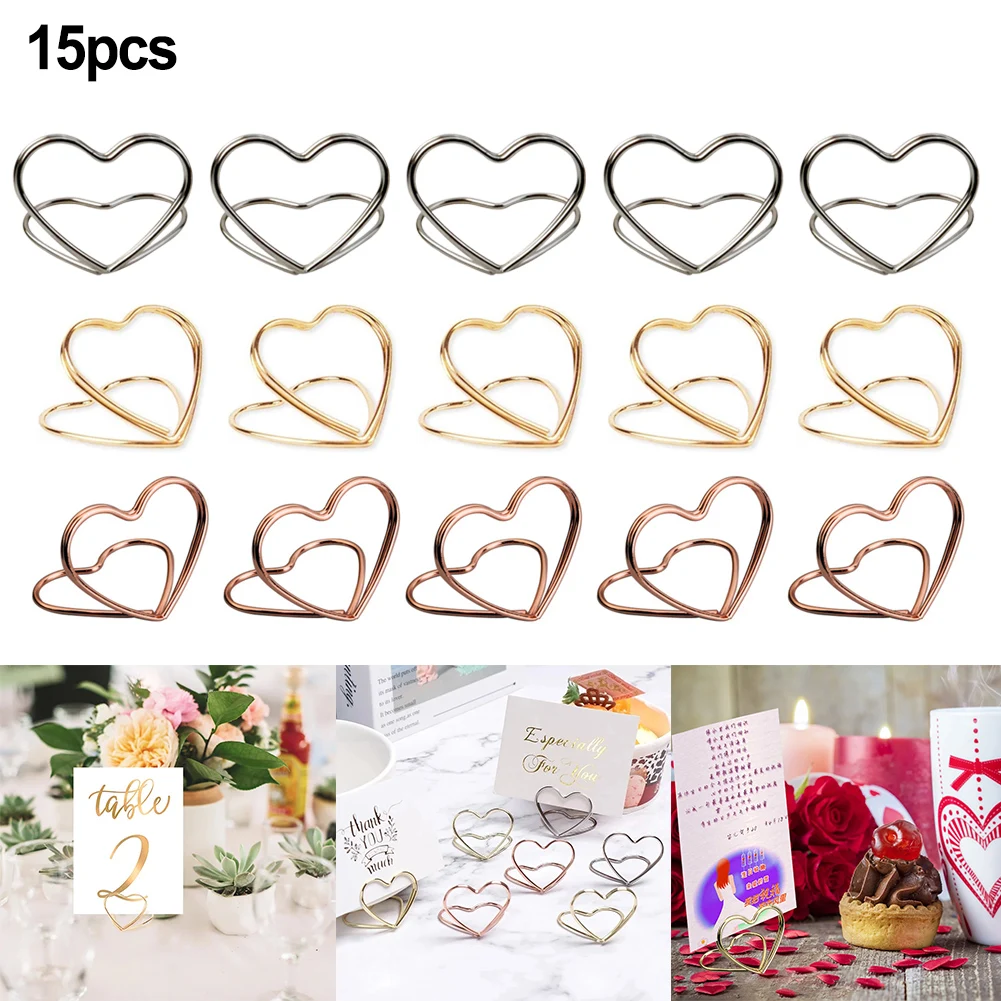 15pcs Metal Place Card Holders Photo Clip Stands Heart Shape Table Number Name Sign Stand For Wedding Birthday Party Home Decor
15pcs Metal Place Card Holders Photo Clip Stands Heart Shape Table Number Name Sign Stand For Wedding Birthday Party Home Decor