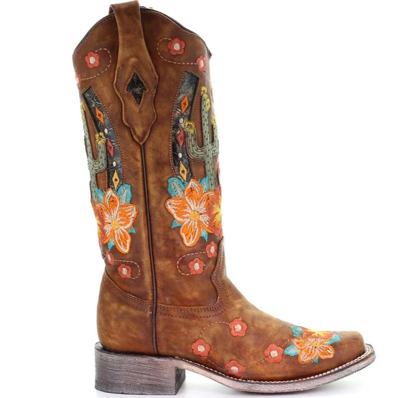 2022 New Women's Western Boots Round Head PU Color Flowers Embroidered Low Heel Cowboy Boots Retro Fashion Mid-calf High Booties
2022 New Women's Western Boots Round Head PU Color Flowers Embroidered Low Heel Cowboy Boots Retro Fashion Mid-calf High Booties