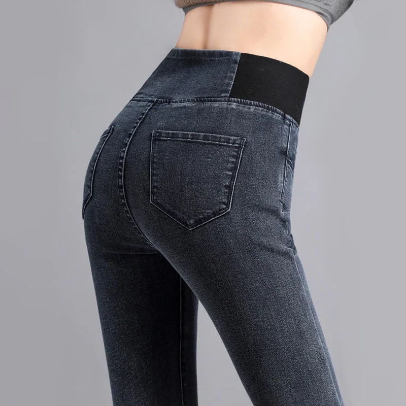 Vintage High waist skinny denim pencil pants Women's large size casual Stretch jeans female Elastic wais street wear trousers
Vintage High waist skinny denim pencil pants Women's large size casual Stretch jeans female Elastic wais street wear trousers