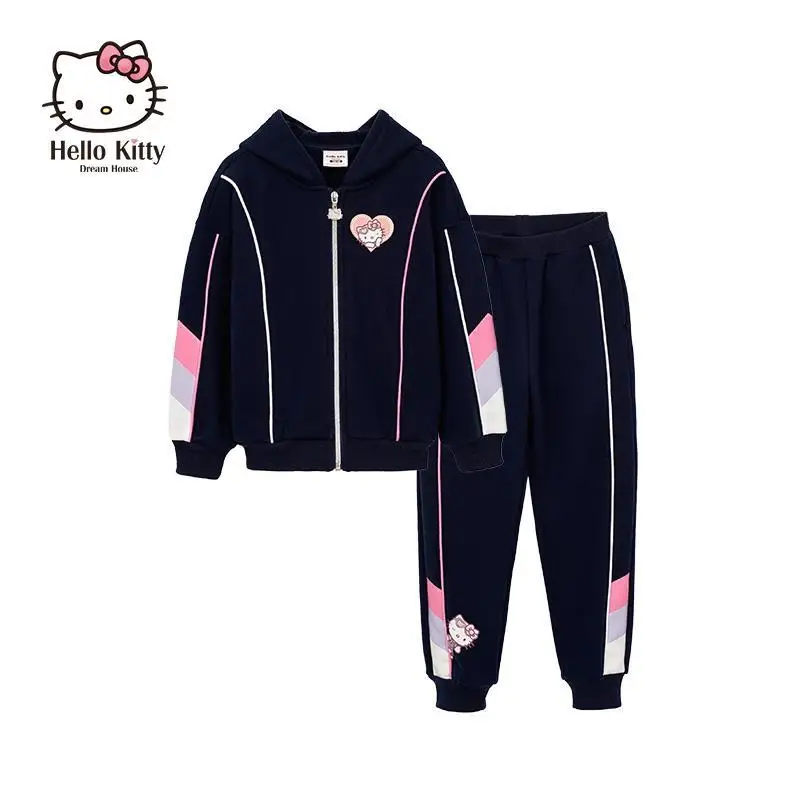 Kawaii Sanrios Hello Kitty Весенняя и Осенняя детская одежда милый мультяшный Детский костюм из двух частей для девочек с капюшоном для отдыха
Kawaii Sanrios Hello Kitty Весенняя и Осенняя детская одежда милый мультяшный Детский костюм из двух частей для девочек с капюшоном для отдыха