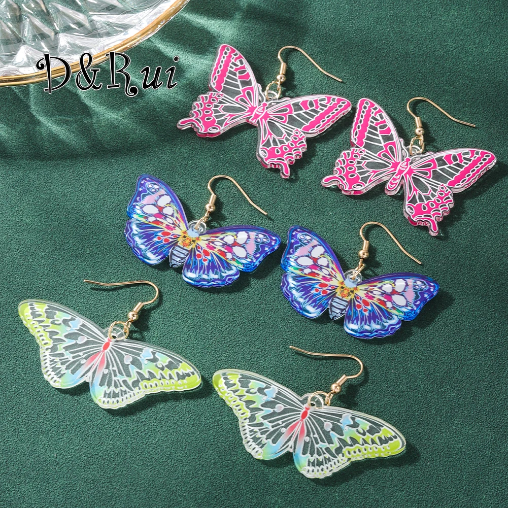 D&Rui Cute Colorful Butterfly Earrings Summer New Acrylic Women Party Accessories Fashion Earrings For Girl Friend Jewelry Gift
D&Rui Cute Colorful Butterfly Earrings Summer New Acrylic Women Party Accessories Fashion Earrings For Girl Friend Jewelry Gift