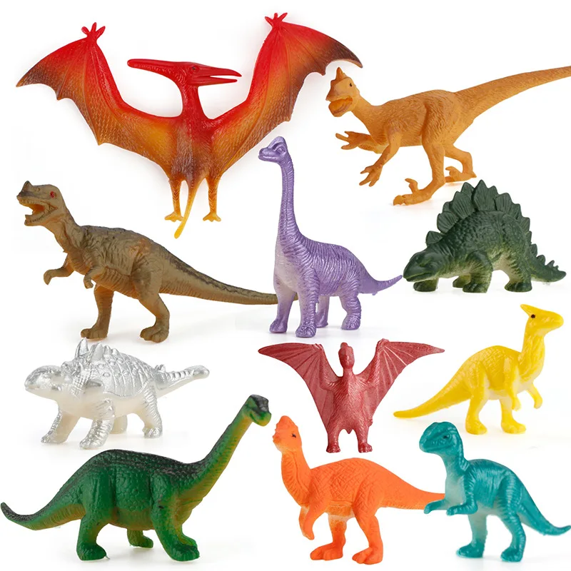 

New Color Small Dinosaur Model Simulation Tyrannosaurus Rex Velociraptor Pterosaur Static Decoration Boy Suit Gift Kawaii Toys