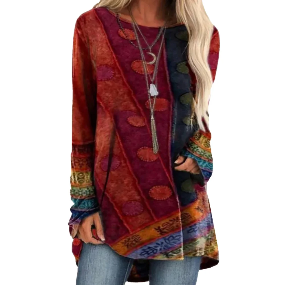 Autumn Fashion Women Long-Sleeved Indie Folk Printed T-Shirt Casual Loose Top Tee Shirt Vintage Clothing Frauen Pullover T Shirt
Autumn Fashion Women Long-Sleeved Indie Folk Printed T-Shirt Casual Loose Top Tee Shirt Vintage Clothing Frauen Pullover T Shirt