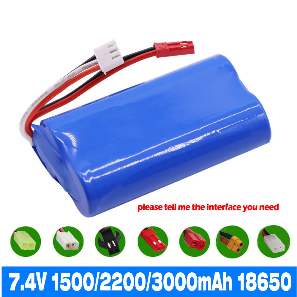 7.4V 3000mAh 2S 18650 Lithium Battery for Udi U12A Syma S033g Q1 H100 H101 H102 FT009 RC Boat Model Parts EL-2P/SM/JST Plug/T
7.4V 3000mAh 2S 18650 Lithium Battery for Udi U12A Syma S033g Q1 H100 H101 H102 FT009 RC Boat Model Parts EL-2P/SM/JST Plug/T