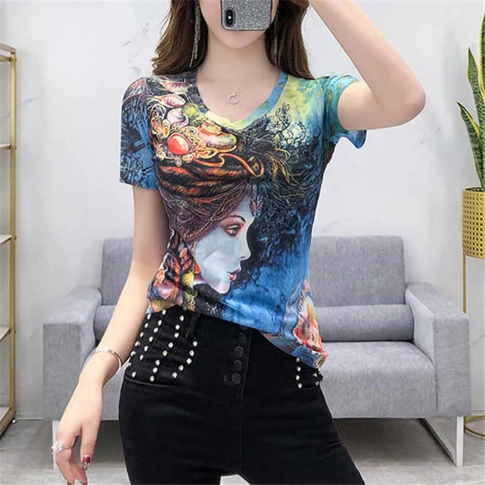 Short Sleeve T Shirt With 3d Print Casual Vintage T-shirt Femme Sexy Skinny Women T-shirt O Neck Mesh Tops Fashion Summer
Short Sleeve T Shirt With 3d Print Casual Vintage T-shirt Femme Sexy Skinny Women T-shirt O Neck Mesh Tops Fashion Summer