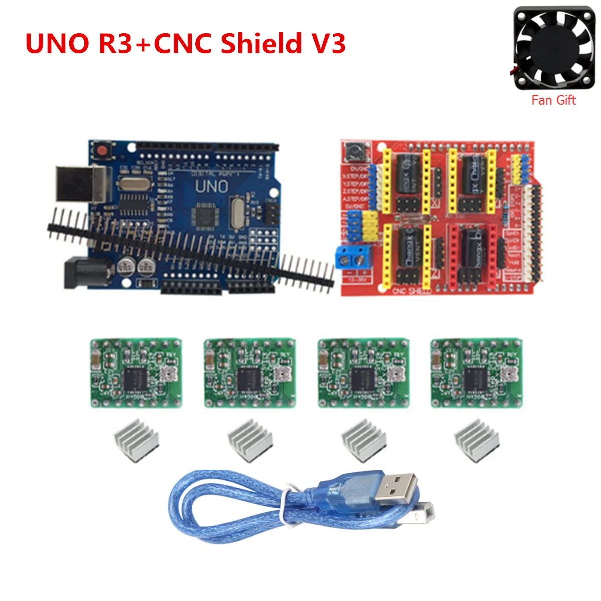 

cnc shield V3 UNO R3 expansion controller GRBL 1.1 A4988 cnc stepper driver diy cnc parts for arduino laser engraving machine