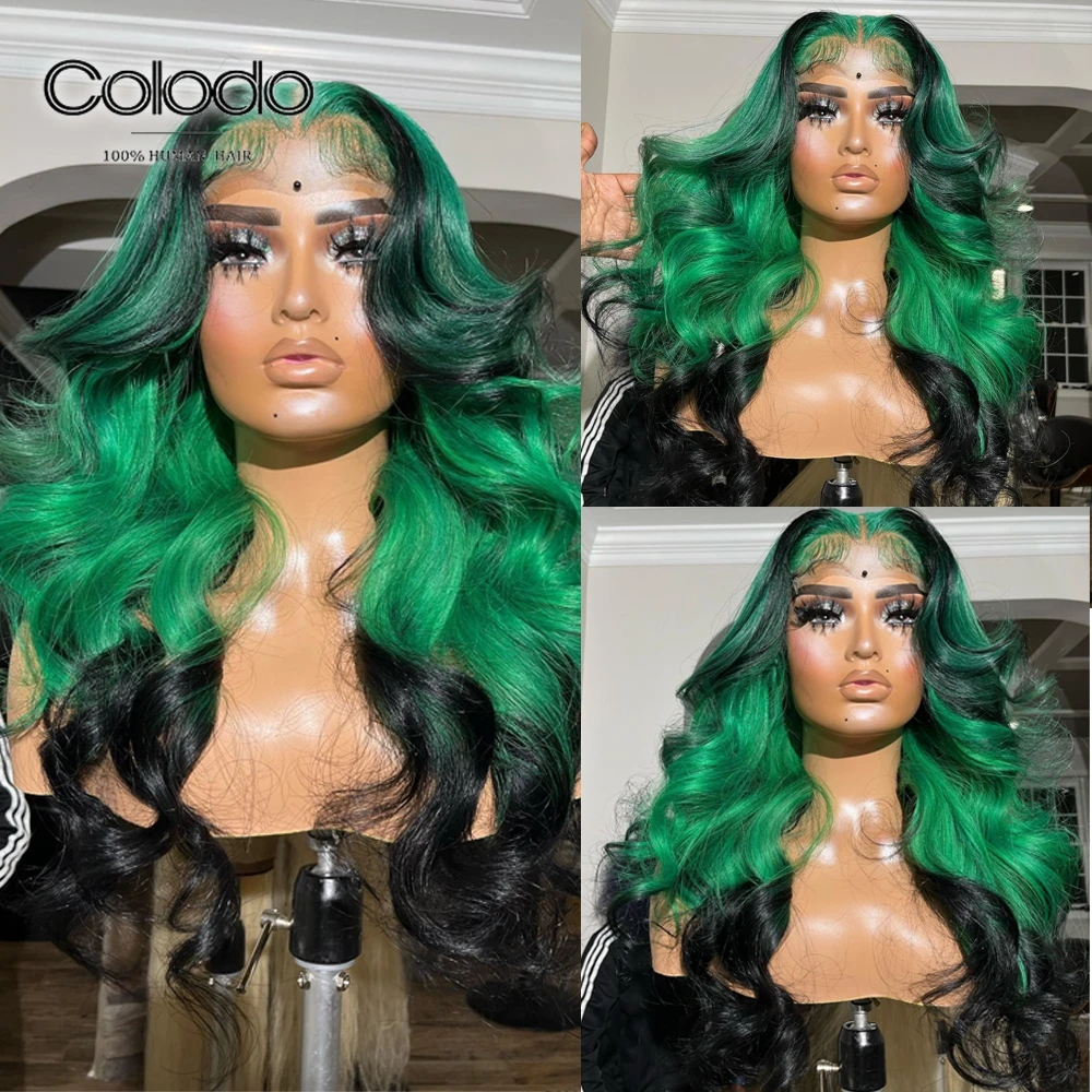 COLODO Ombre Green Color Pre Plucked 13x4 Lace Front Wig Brazilian Remy Human Hair Glueless Wigs Body Wave Wiith Baby Hair
COLODO Ombre Green Color Pre Plucked 13x4 Lace Front Wig Brazilian Remy Human Hair Glueless Wigs Body Wave Wiith Baby Hair