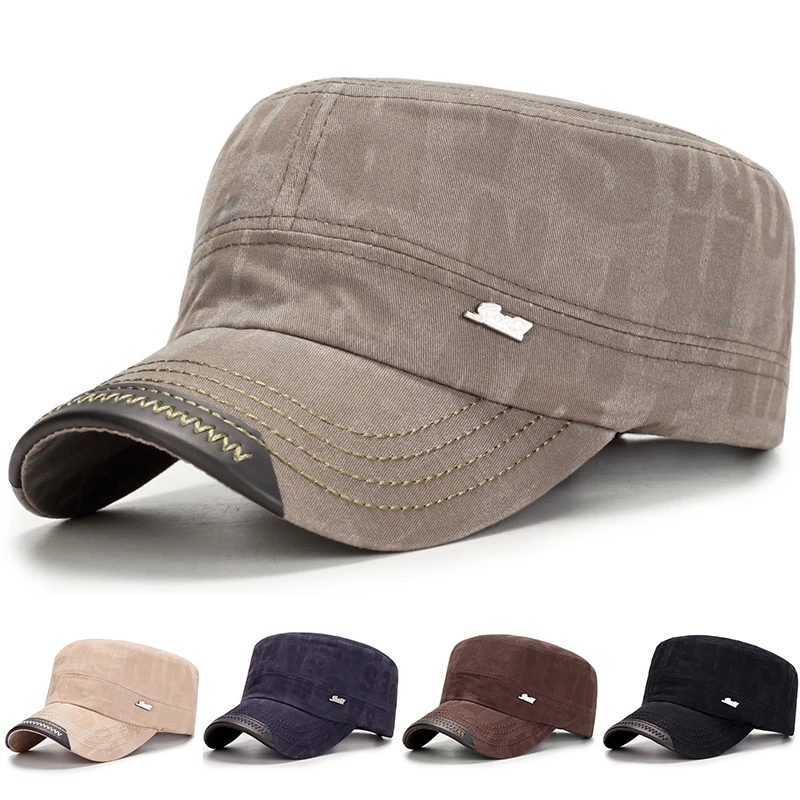 Men Military Cap Autumn Winter Casual Cadet Hat 1PC Washed Cotton Flat Top Caps Female Vintage Army Hats Bone Man Cap
Men Military Cap Autumn Winter Casual Cadet Hat 1PC Washed Cotton Flat Top Caps Female Vintage Army Hats Bone Man Cap