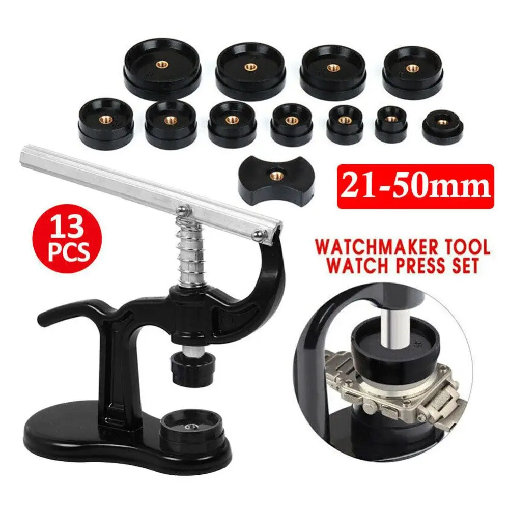13Pcs Watch Back Case Press Tool Kit Crystal Glass Closer Fitting Repair Tool
13Pcs Watch Back Case Press Tool Kit Crystal Glass Closer Fitting Repair Tool
