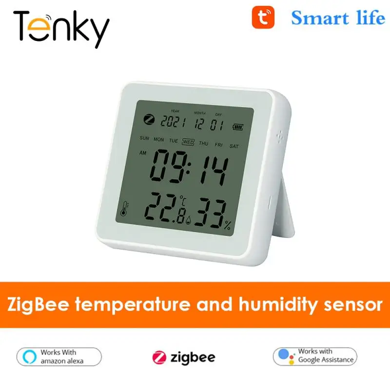 Датчик температуры и влажности Tuya ZigBee, смарт-монитор с дистанционным управлением через приложение, работает с Alexa Google Assistant Smart Life 
Датчик температуры и влажности Tuya ZigBee, смарт-монитор с дистанционным управлением через приложение, работает с Alexa Google Assistant Smart Life
