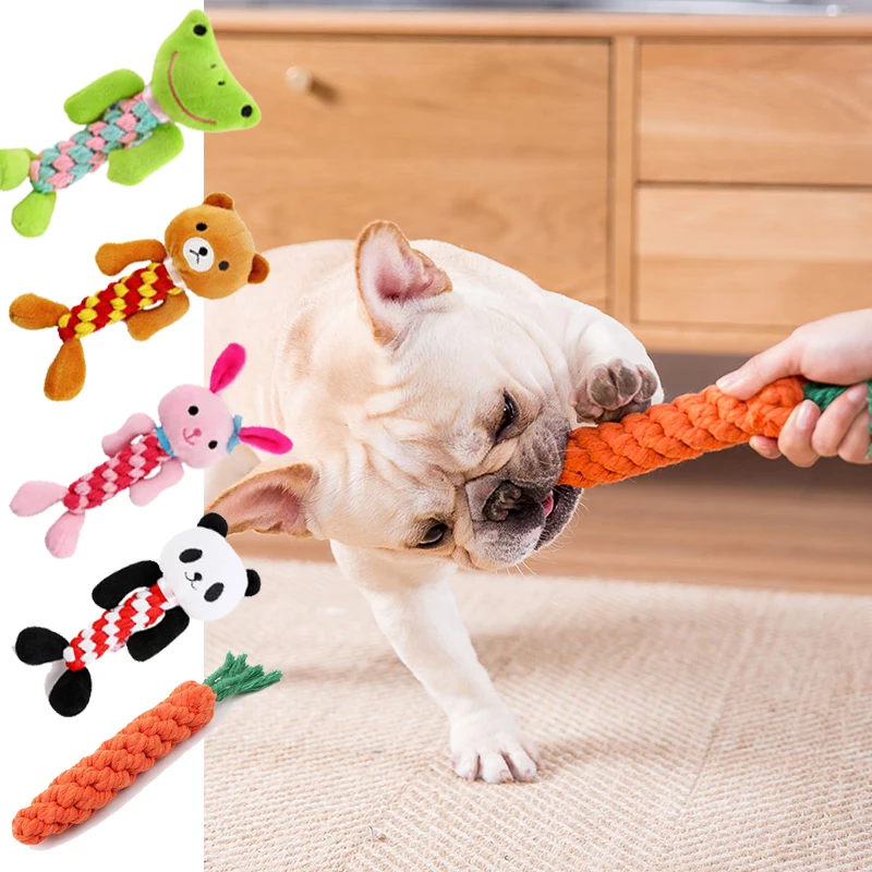 Pet Durable Bite Resistant Cotton Rope Toy Dog Cat Toys Cartoon Animal Chew Toy For Small Dogs Puppy Molar Cleaning Teeth Tool
Pet Durable Bite Resistant Cotton Rope Toy Dog Cat Toys Cartoon Animal Chew Toy For Small Dogs Puppy Molar Cleaning Teeth Tool