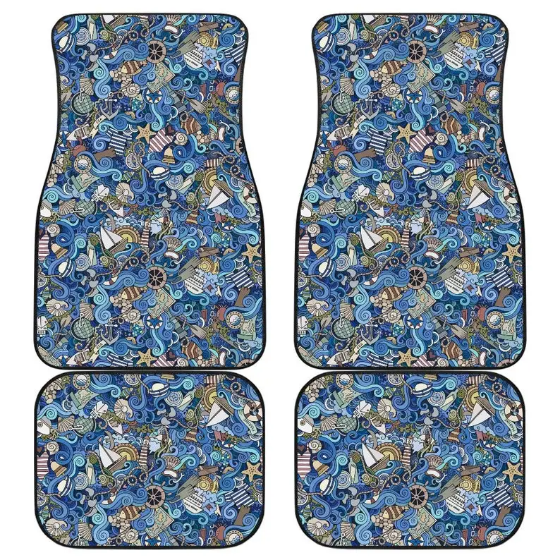 Nautical Pattern Car Floor Mats Set (2 x Front, 2 x Back) - Ocean Blue - Great Gift For People Who Love All Things Nautical
Nautical Pattern Car Floor Mats Set (2 x Front, 2 x Back) - Ocean Blue - Great Gift For People Who Love All Things Nautical
