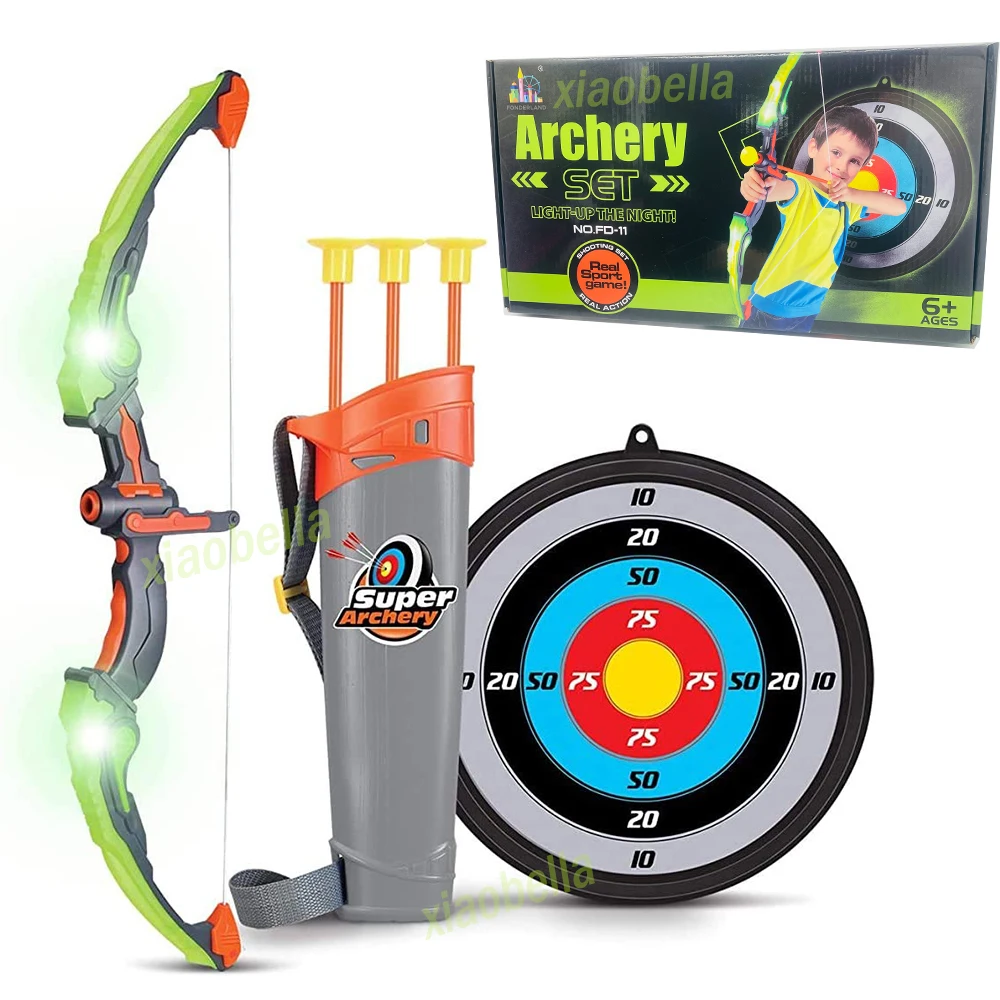 Archery Sets Toys Bow and Arrows Hunting Outdoor Activities Shooting Games With LED Flash Lights Toy For Children Birthday Gift
Archery Sets Toys Bow and Arrows Hunting Outdoor Activities Shooting Games With LED Flash Lights Toy For Children Birthday Gift