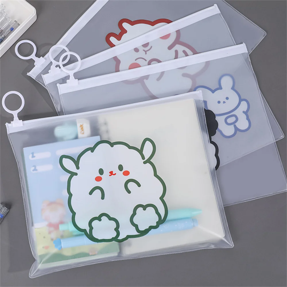 Transparent Cartoon Animal Pattern Storage File Bag Student Ring Zipper Bag Storage File Organizers Folder Office Supplies
Transparent Cartoon Animal Pattern Storage File Bag Student Ring Zipper Bag Storage File Organizers Folder Office Supplies