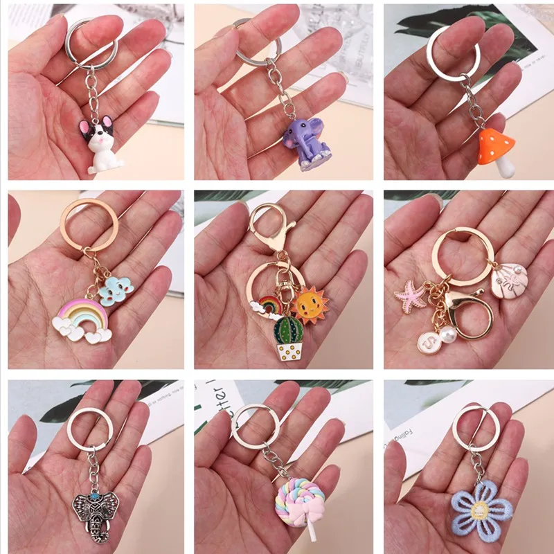 Cartoon Animal Dog Cat Elephant Keychain Charms for Jewelry Making Cute Flower Rainbows Key Chain for Women Men Car Key Bag Gift
Cartoon Animal Dog Cat Elephant Keychain Charms for Jewelry Making Cute Flower Rainbows Key Chain for Women Men Car Key Bag Gift