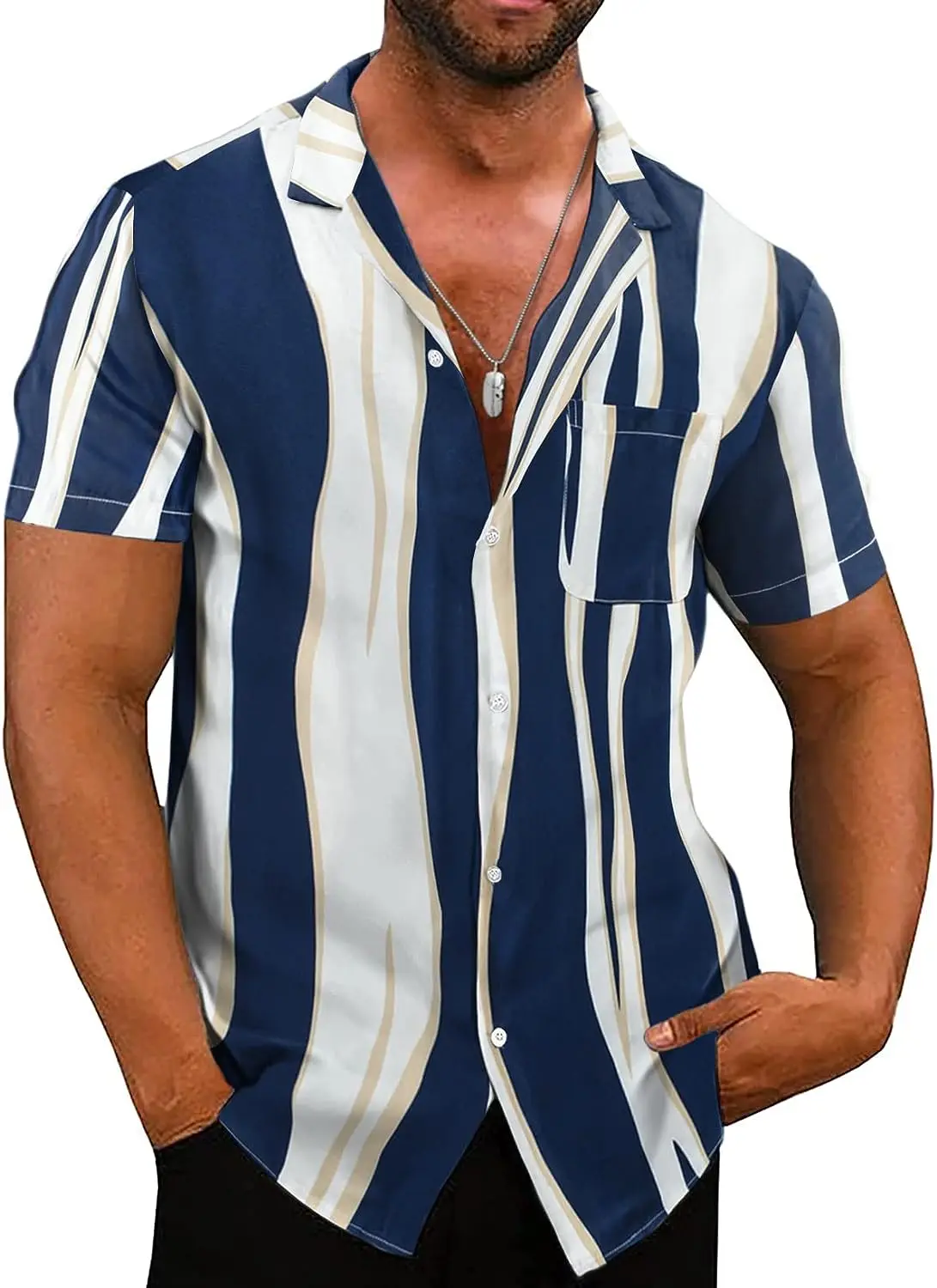 3D Printed Casual Lightweight Button Short sleeve Beach Stripe Summer New Men's Hawaiian Flower Shirt
3D Printed Casual Lightweight Button Short sleeve Beach Stripe Summer New Men's Hawaiian Flower Shirt