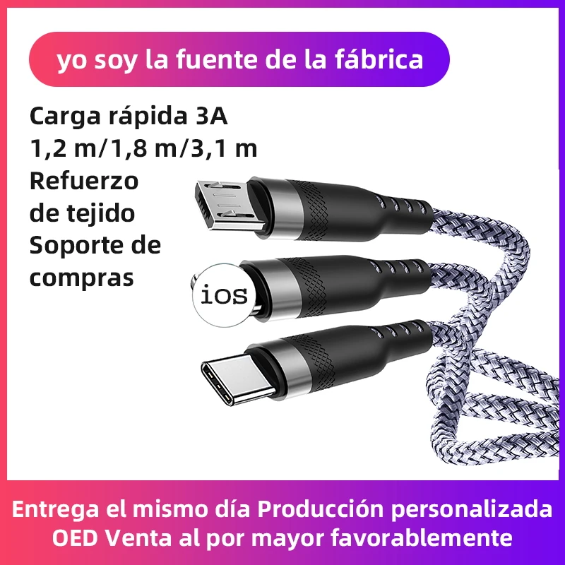-In Dual USB cable for iPhone Samsung Xiaomi type C 5A fast charging micro USB cable 3in1 USB type-C USBC data wire cord
-In Dual USB cable for iPhone Samsung Xiaomi type C 5A fast charging micro USB cable 3in1 USB type-C USBC data wire cord