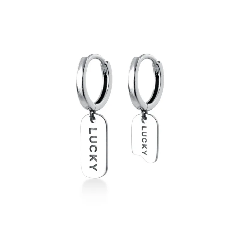 100% 925 Sterling Silver Asymmetric Lucky Tag Trend Dangle Huggie Earrings for Women Showcasing Individuality Jewelry
100% 925 Sterling Silver Asymmetric Lucky Tag Trend Dangle Huggie Earrings for Women Showcasing Individuality Jewelry
