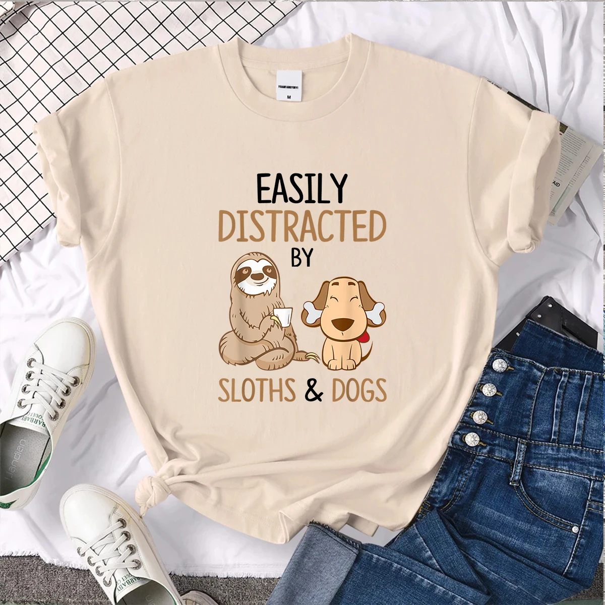 100% Cotton Tee Kawaii Women Unisex Tops Easily Distracted By Sloths And Dogs Lover Gift Girl Casual T-Shirt Streetwear Soft
100% Cotton Tee Kawaii Women Unisex Tops Easily Distracted By Sloths And Dogs Lover Gift Girl Casual T-Shirt Streetwear Soft
