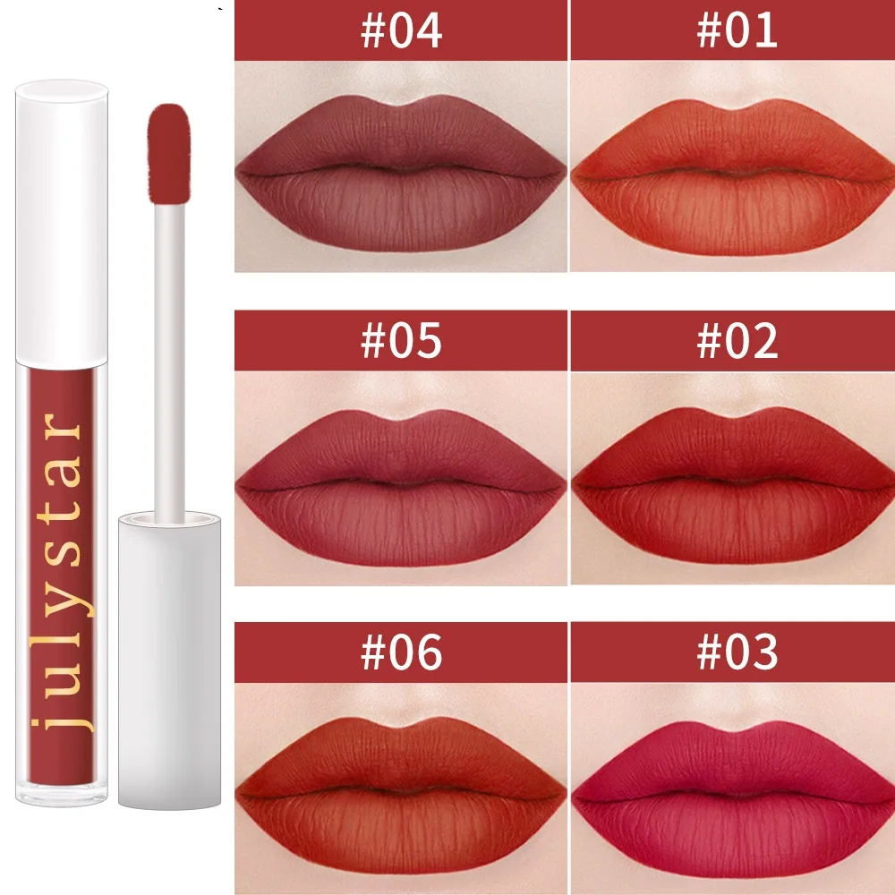 6-Color New Waterproof Lip Glaze Velvet Fog Matte Solid Lipstick Students Are Easy To Use Color Rendering Lasting Moisturizing
6-Color New Waterproof Lip Glaze Velvet Fog Matte Solid Lipstick Students Are Easy To Use Color Rendering Lasting Moisturizing